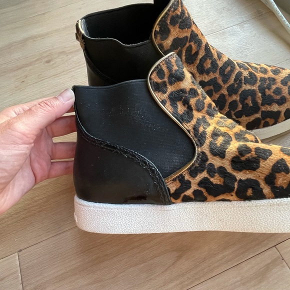 Sam Edelman high-top leopard & black sneakers, women’s size 8.5 - Picture 8 of 10